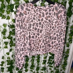 pink cheetah print cropped sweater